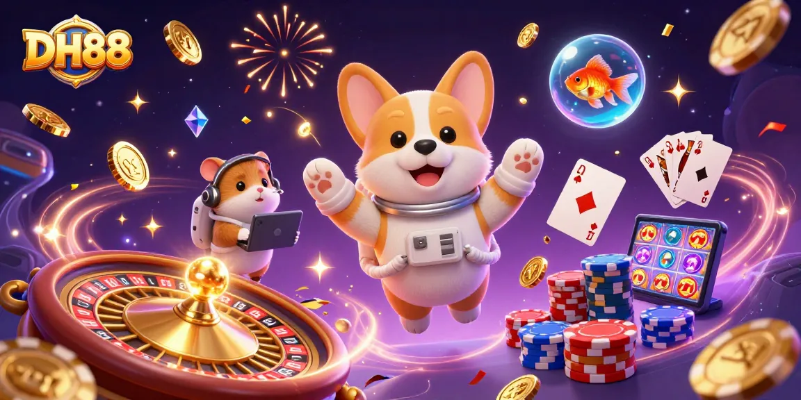Join the excitement at DH88's space casino with thrilling games and floating treasures.