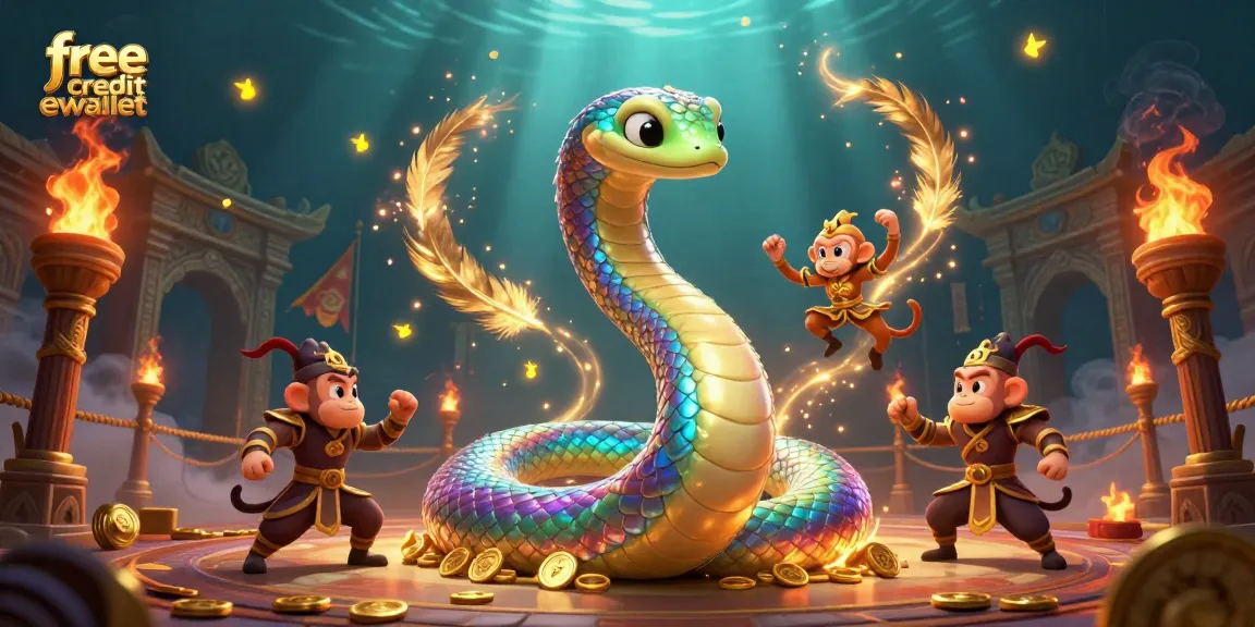 Experience the excitement of free credit ewallet bonuses in this vibrant 3D casino scene.