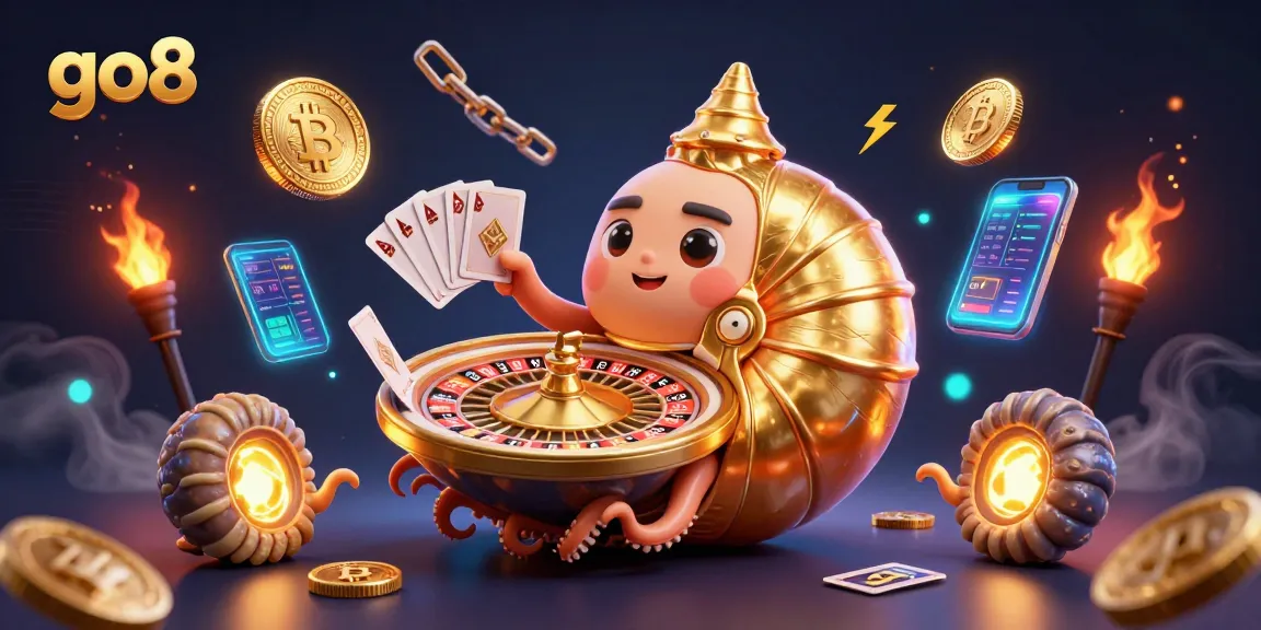 Play exciting games at go8 with giant nautilus roulette and glowing crypto coins.