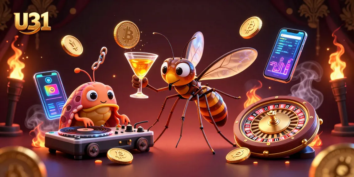 Experience thrilling gameplay with U31's dynamic casino mascot and golden roulette scene.