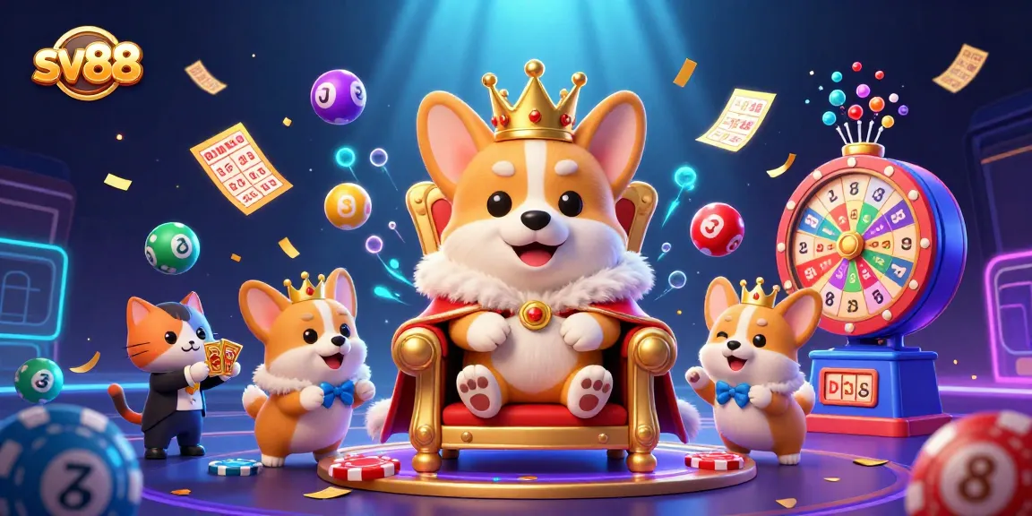 Experience thrilling gaming with sv88's vibrant lottery scene filled with playful characters and dynamic elements.