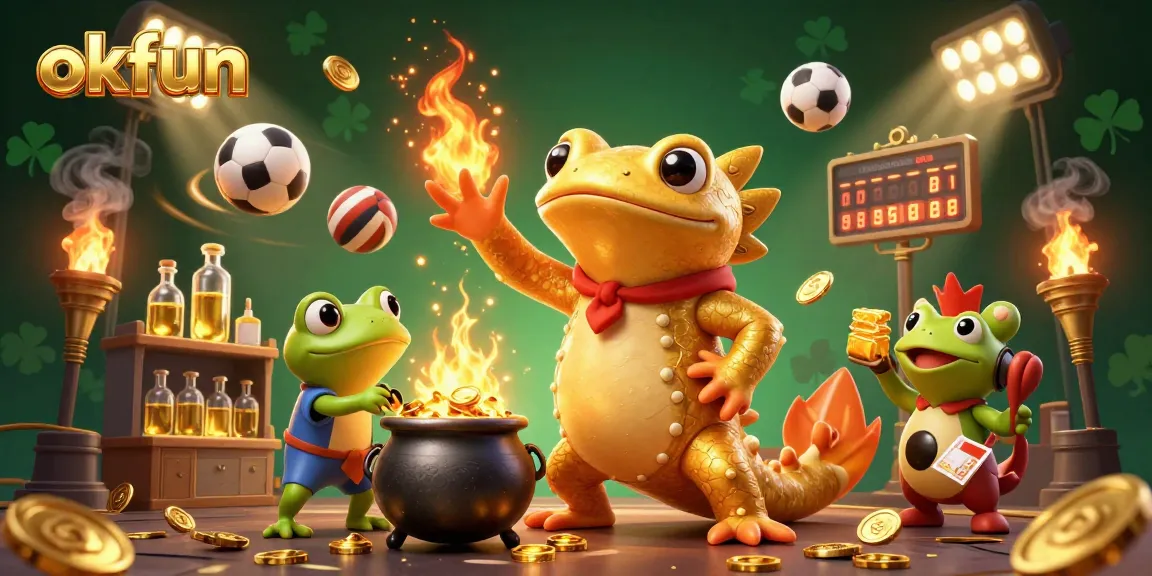 Experience exhilarating wins at okfun while celebrating with gold coins and dynamic sports elements.