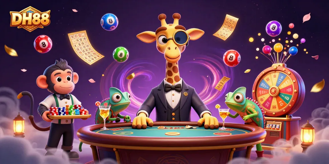 Experience thrilling gaming excitement at DH88 with unique characters and vibrant casino elements.