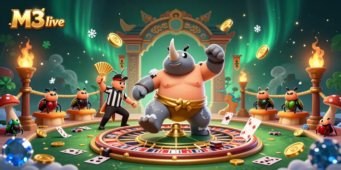 M3 live captures the action of a sumo beetle champion in an electrifying casino atmosphere.